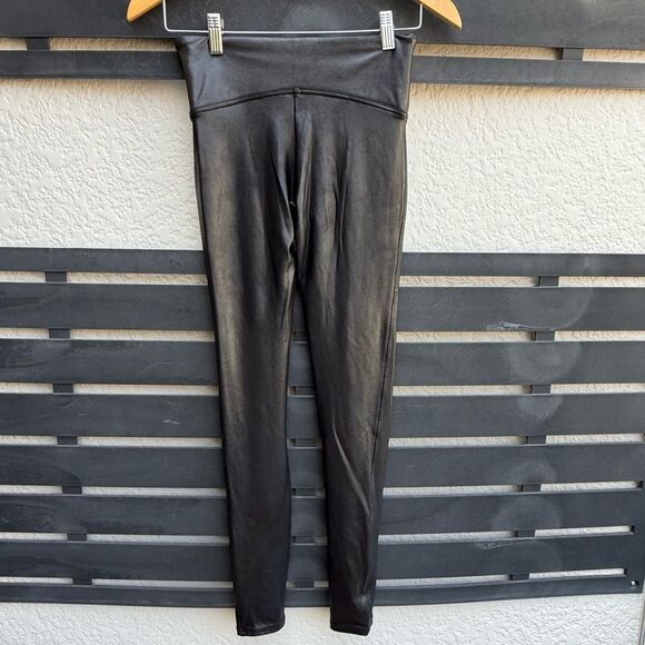 SPANX Faux Leather Leggings in Black | Small - Picture 3 of 7